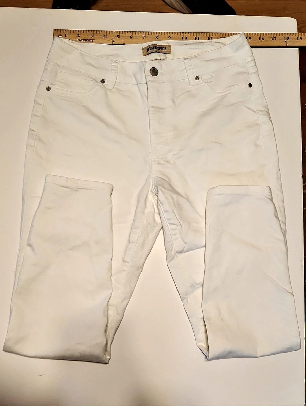BLUESPICE Straight Leg Jeans White Waist 11